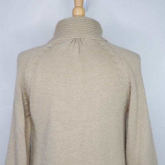 Designer Threads Tan Oatmeal 100% Alpaca Hand Made In Peru Button Up Cardigan, M - Picture 7 of 11